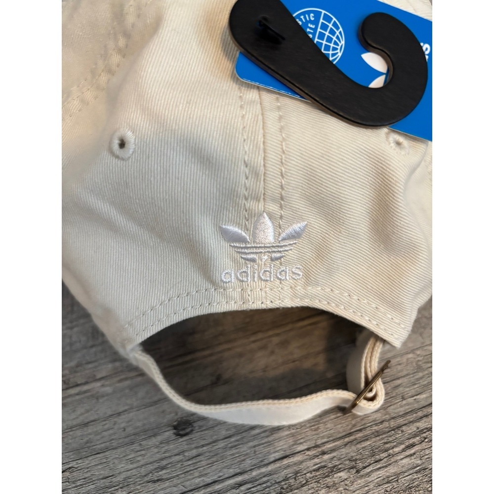 NWT Adidas Originals White Trefoil Cream Cap Adjustable Strap Cotton Classic - Picture 3 of 4